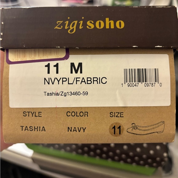 Zigi Soho Navy Ballet Flats with Bow - Picture 5 of 6